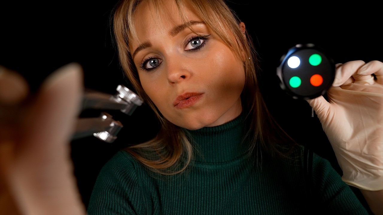 ASMR | Pretty REALISTIC cranial nerve exam [Medical March]