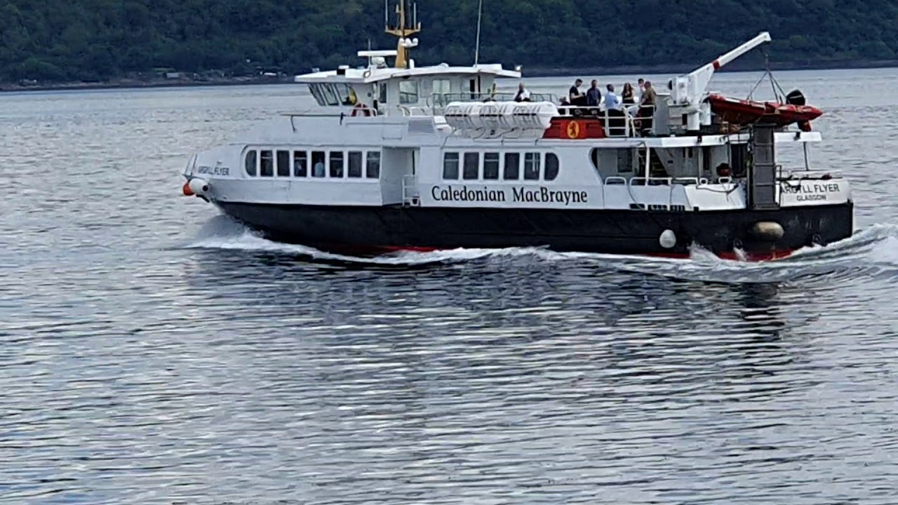 Argyll Flyer leaves Dunoon Pier. Waverley fans head to Tighnabruaich.