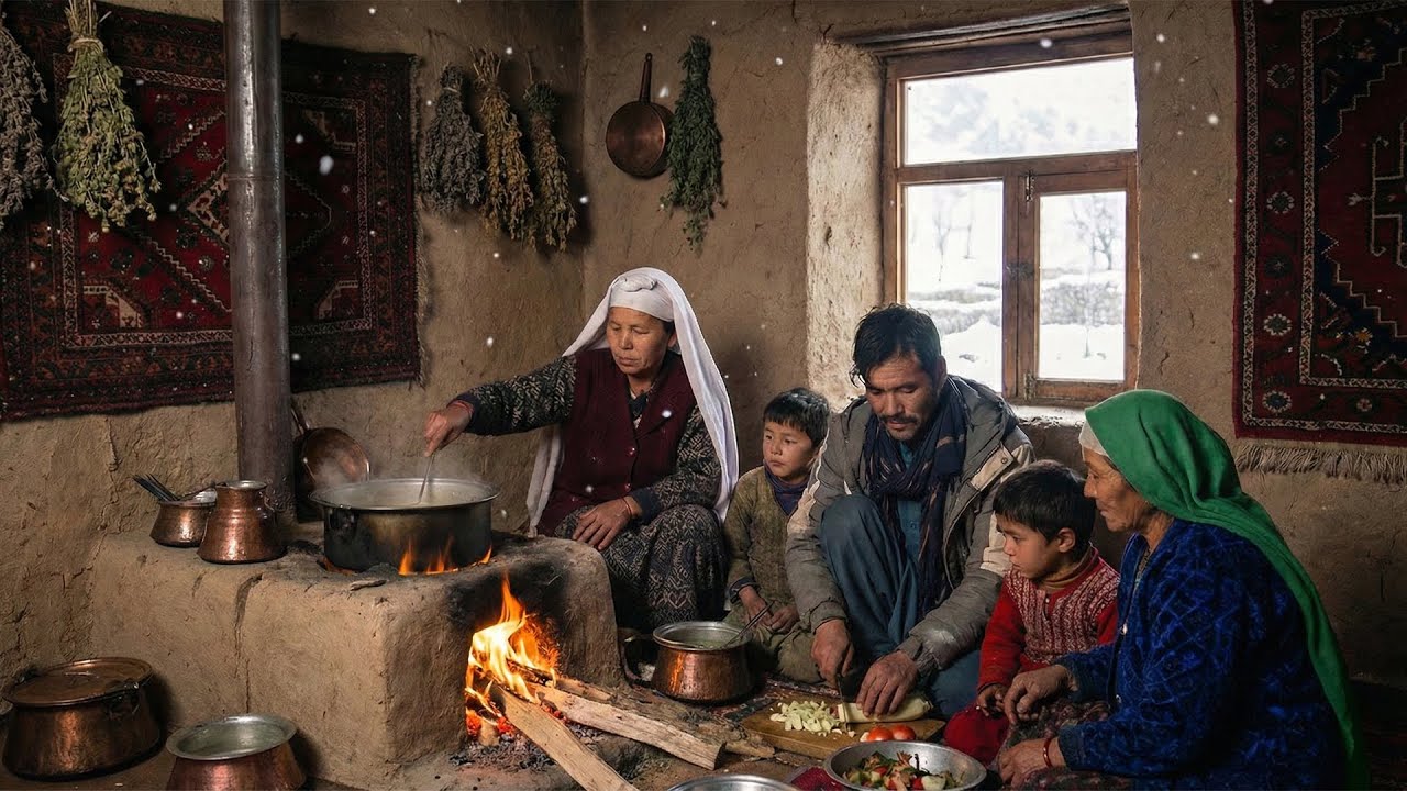 A Freezing Winter Morning in the Mountains | Daily Village Life & Cooking