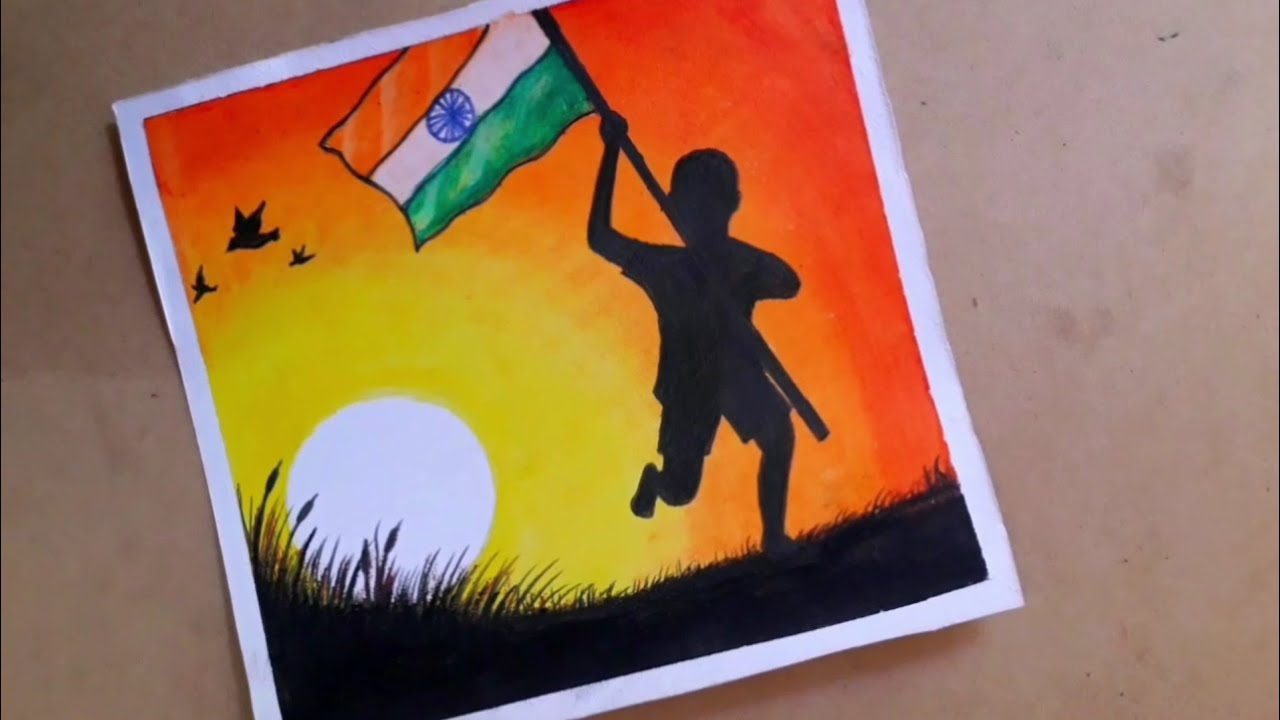 Independence day drawing / Independence day drawing oil pastel / Independence day drawing ideas