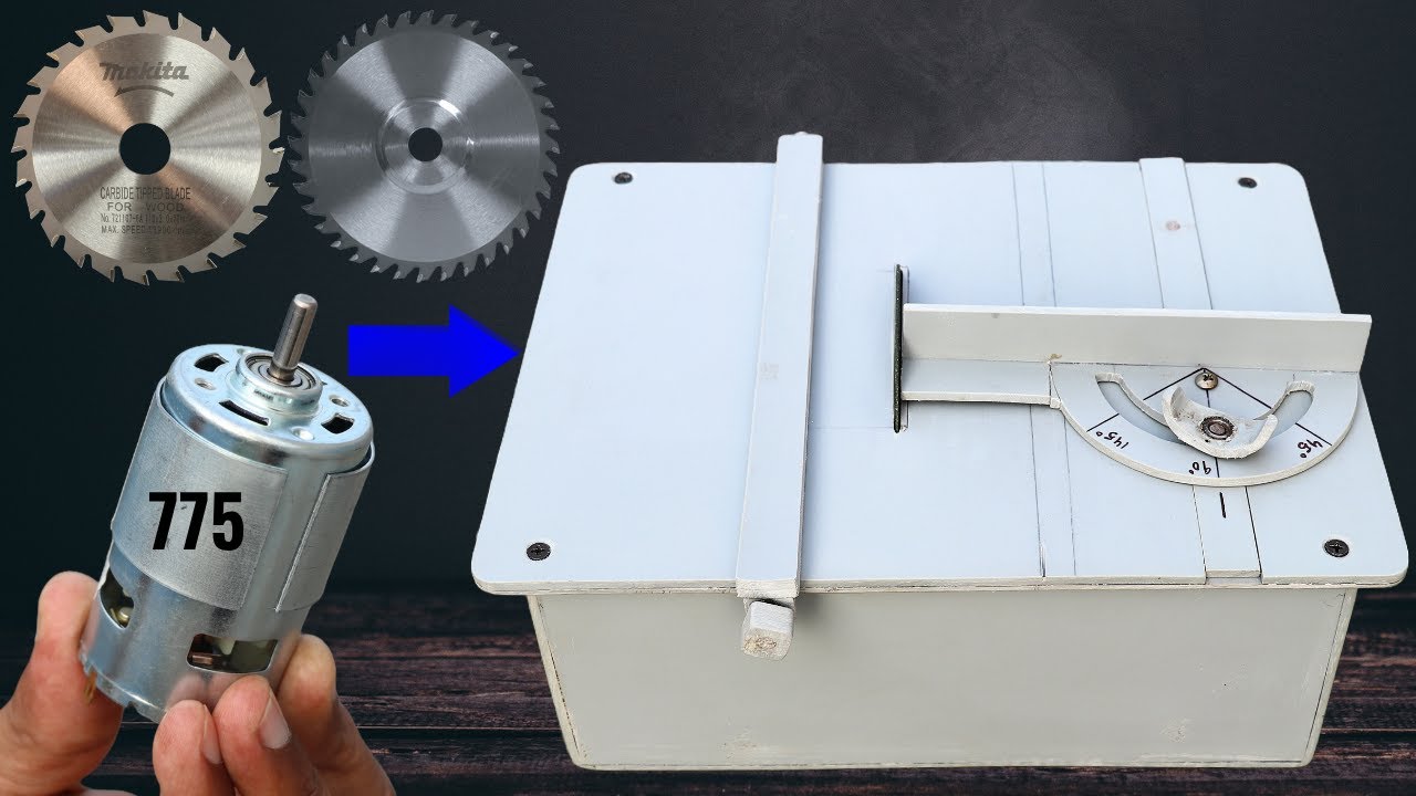 18000 RPM 775 Dc Motor Use Make Mini Table Saw DIY at Home | PVC Use for Making Outer Body