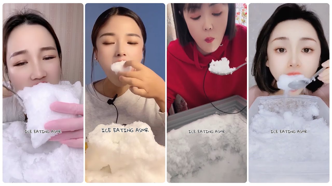 Ice scraping deep freezer asmr & Ice eating asmr & ice freezer frost eating & fridge ice mukbang 173