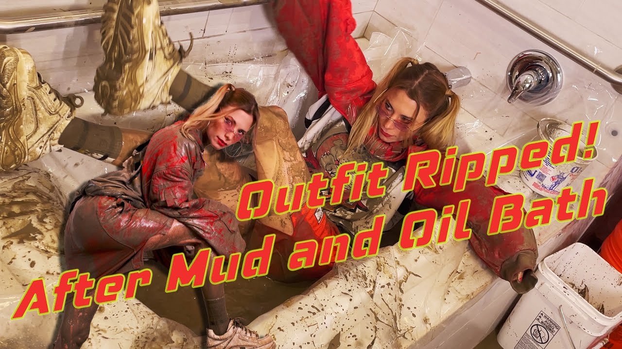 Maria Decides to Rip Her Messy Y2K Outfit After Mud and Oil Bath | Wetlook | Mud Girl | WAM