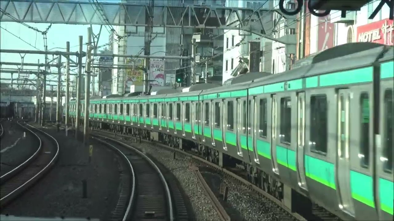 1日2本になってしまった常磐線特別快速　上野駅～日暮里駅間を走行するE531系の前面展望