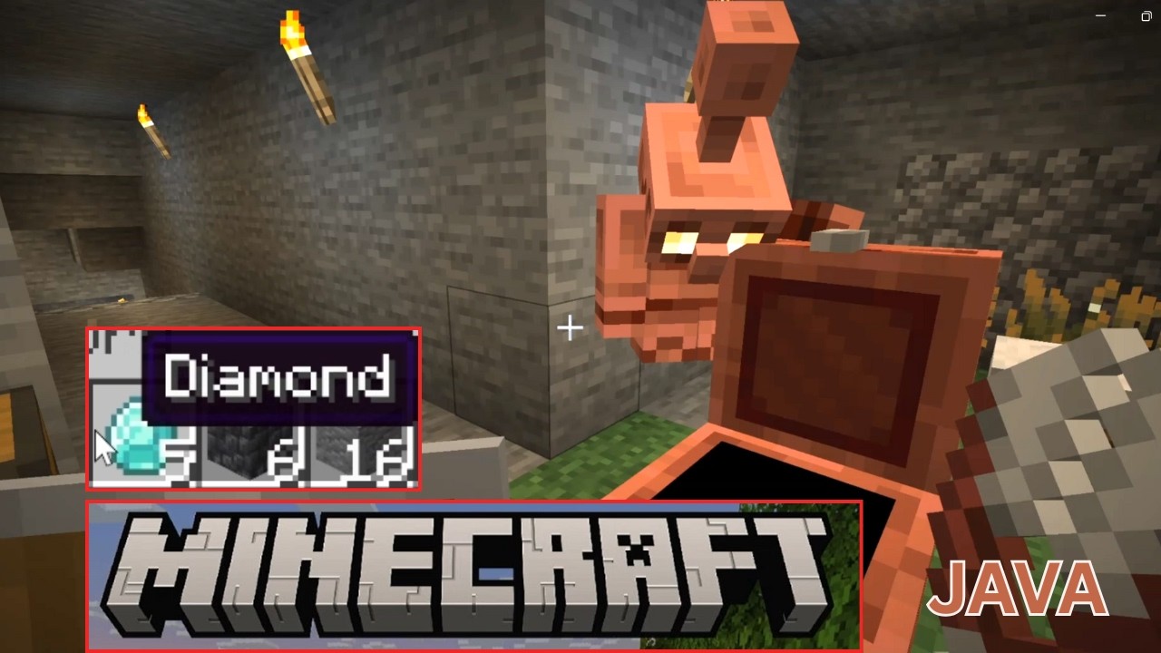 MINECRAFT - JAVA EDITION  - PART 2  -  I FIND DIAMONDS  - IRON  - GOLD  -    COPPER IN MY FIRST MINE