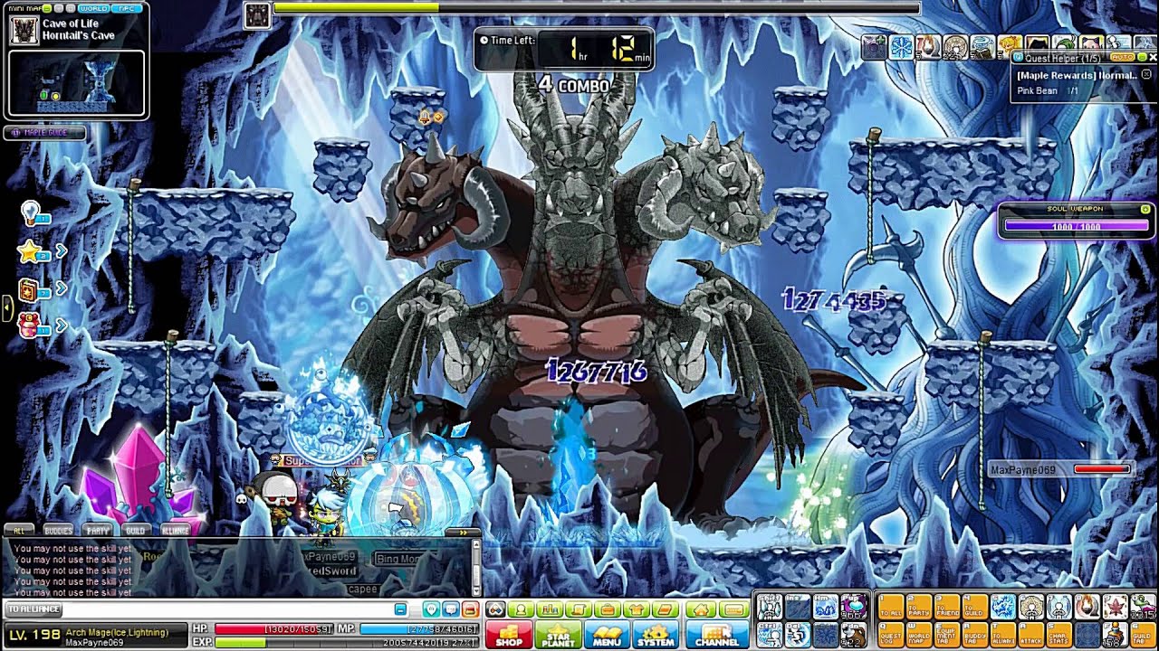 Maplestory Ice Lightning Arch Mage vs Normal Horntail
