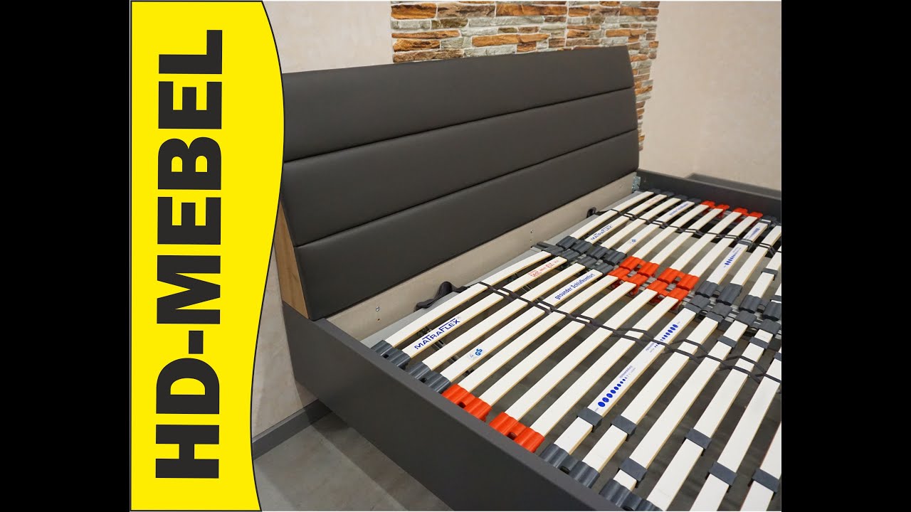 www.HD-MEBEL.pl *** Ł&Oacute;ŻKO GRAFIT 180x200 + STELAŻE REGULOWANE
