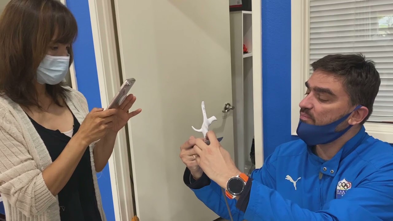 Learn how to assemble fencing blade with coach Kostas
