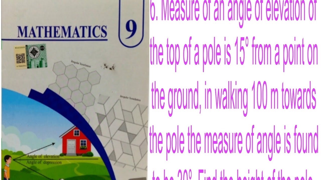Measure of an angle of elevation of top a pole is 15° from a point, walking 100 m pole angle is 30°