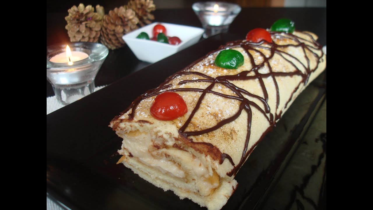 Brazo de gitano relleno de crema (sin lactosa) / Custard Cake Roll (lactose-free)