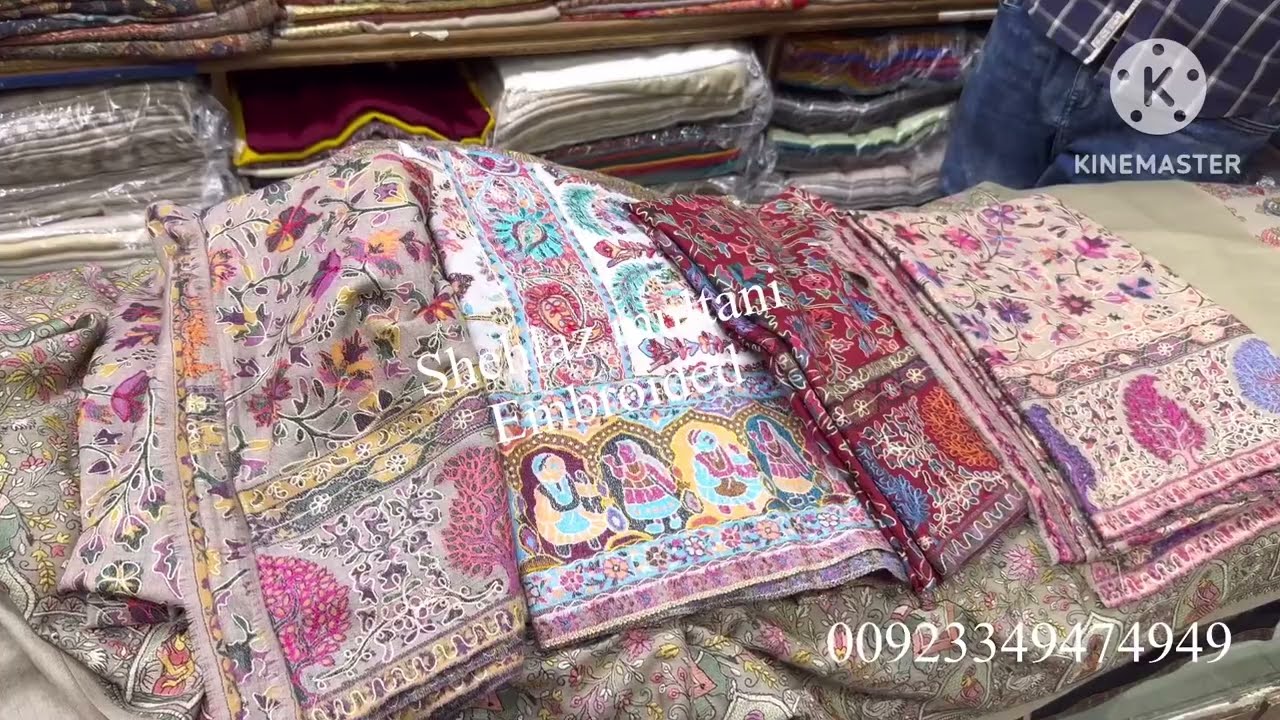 Kalmkar Embroidered Kashmiri Shawl 2025 Pure Pashmina Shawls | Moonlight Fancy Wedding Wear Shawls
