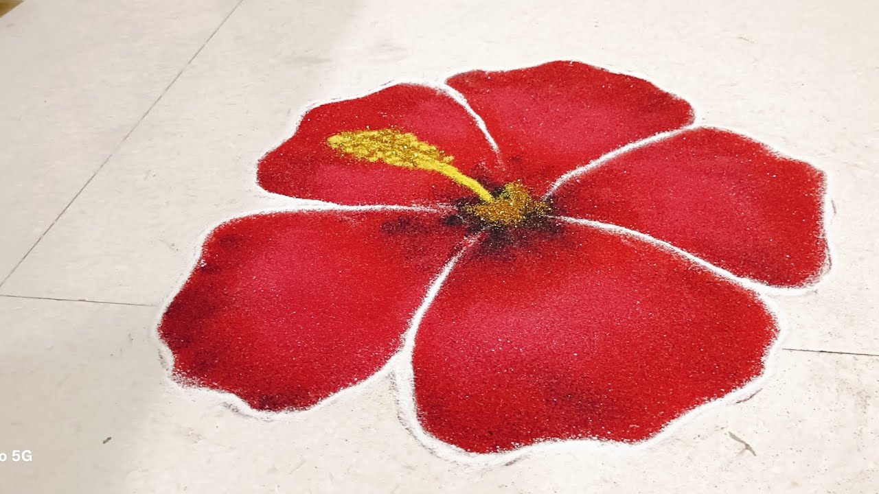 New Hibiscus🌺 Flower Rangoli Design🙏 | Best And Unique Hibiscus Flower Rangoli🙏😮