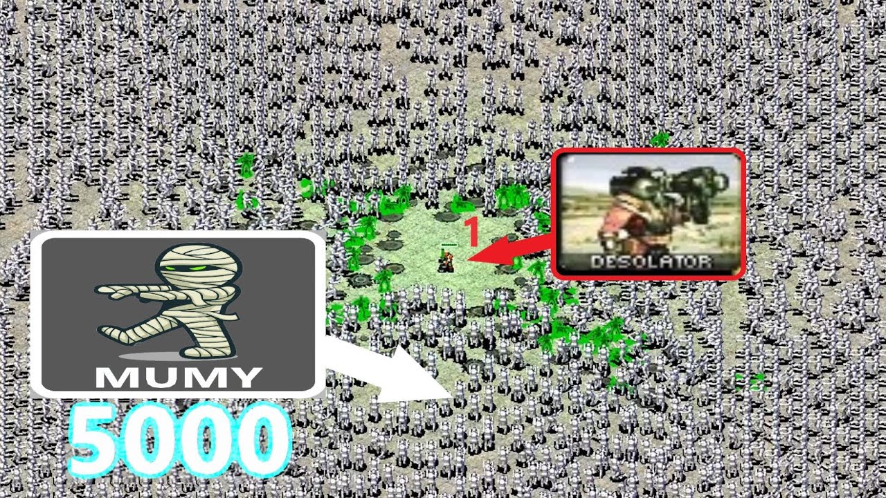 1 Desolator surrounded by 5000 Mummies - Red Alert 2