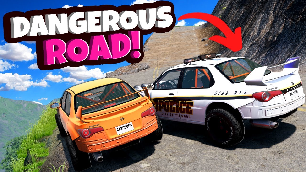 We Attempted POLICE CHASES on a Dangerous Road in BeamNG Drive Mods!