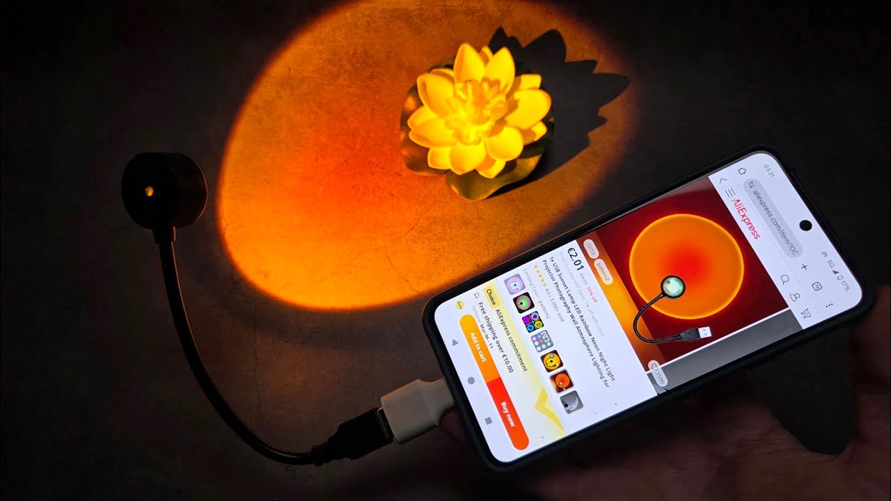 USB SunSet Projector Light from AliExpress, LED Night RGB Lamp / Photography Background light