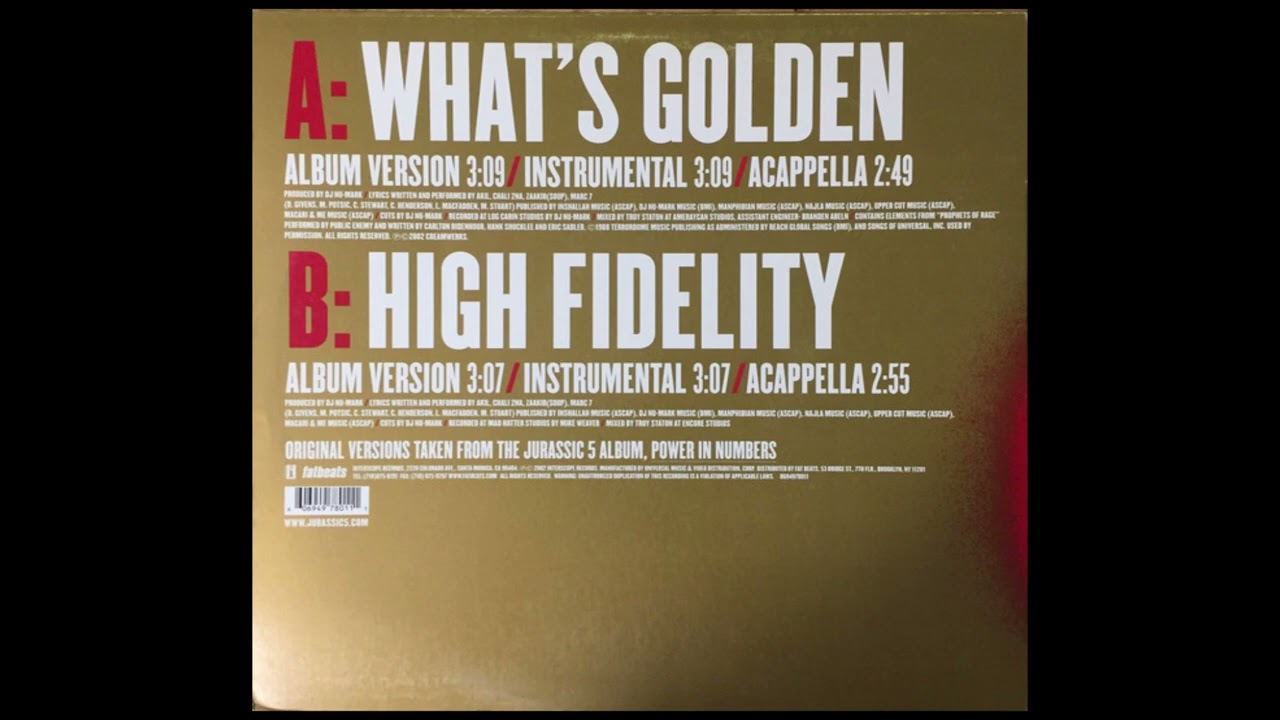 Jurassic 5 - High Fidelity (Acapella)