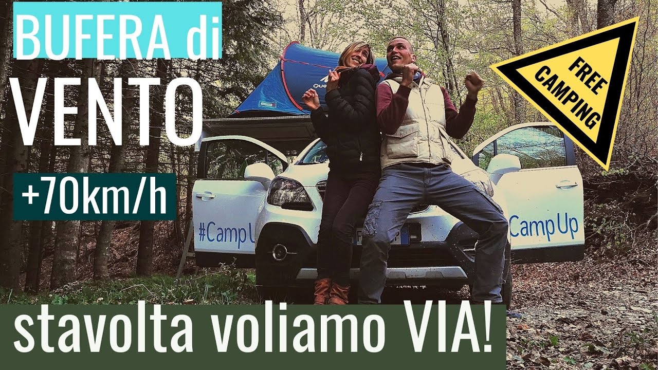 Raffiche di VENTO in TENDA DA TETTO 😱