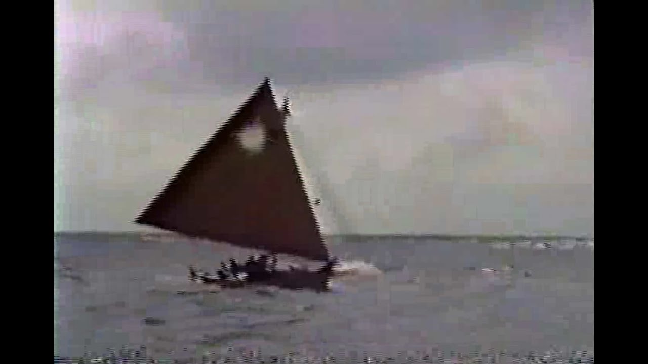 Marshallese Voyaging Canoe (Walap) in the Canoe Race at the 6th Festival of Pacific Arts, 1992