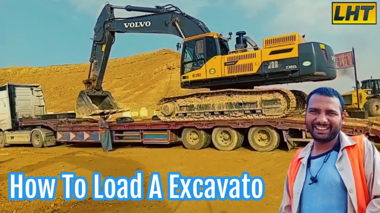 How To Load a Excavator on Trailer Low Bed | Volvo Ec 480 DL | excavator traly pr  kesy load krai
