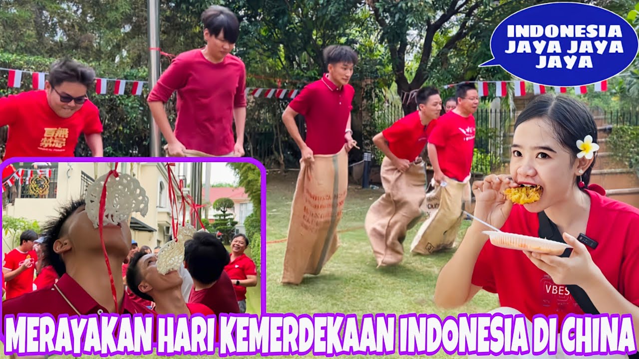 BERSATU MERAYAKAN HARI KEMERDEKAAN INDONESIA DI CHINA, SUAMIKU DAN MING GAO NAGIH MENGIKUTI LOMBANYA
