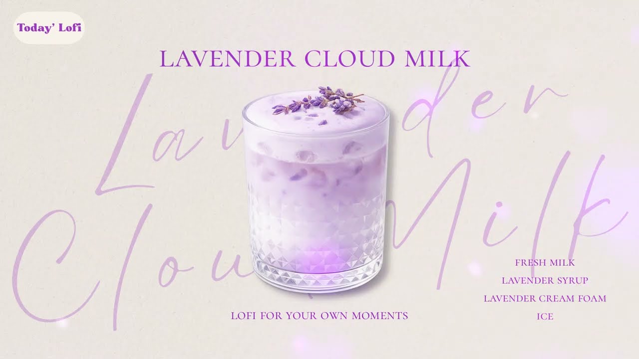 Lavender Cloud Milk 💜☁️ Chill Jazzhop Lofi | Pastel Cafe BGM for Study & Work[2Hours]