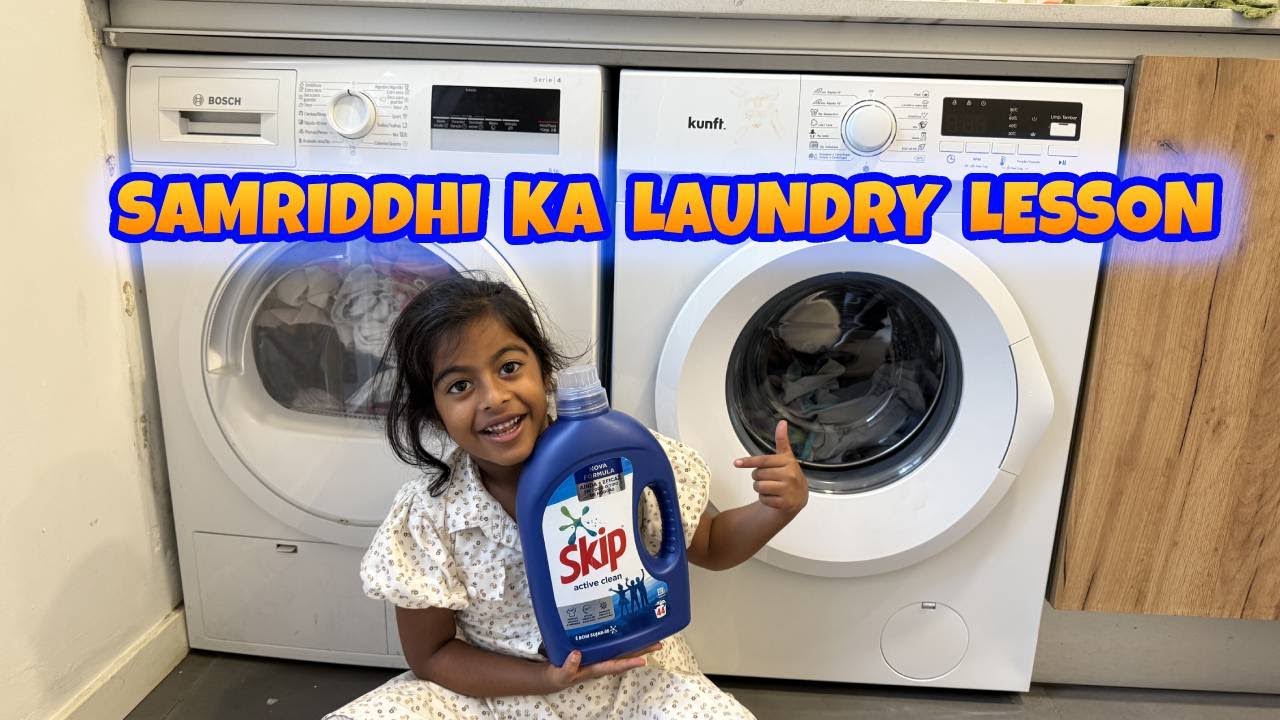 Samriddhi Ka Laundry Lesson 😅🧺 | First Time Using Washing Machine & Dryer | Family Vlog