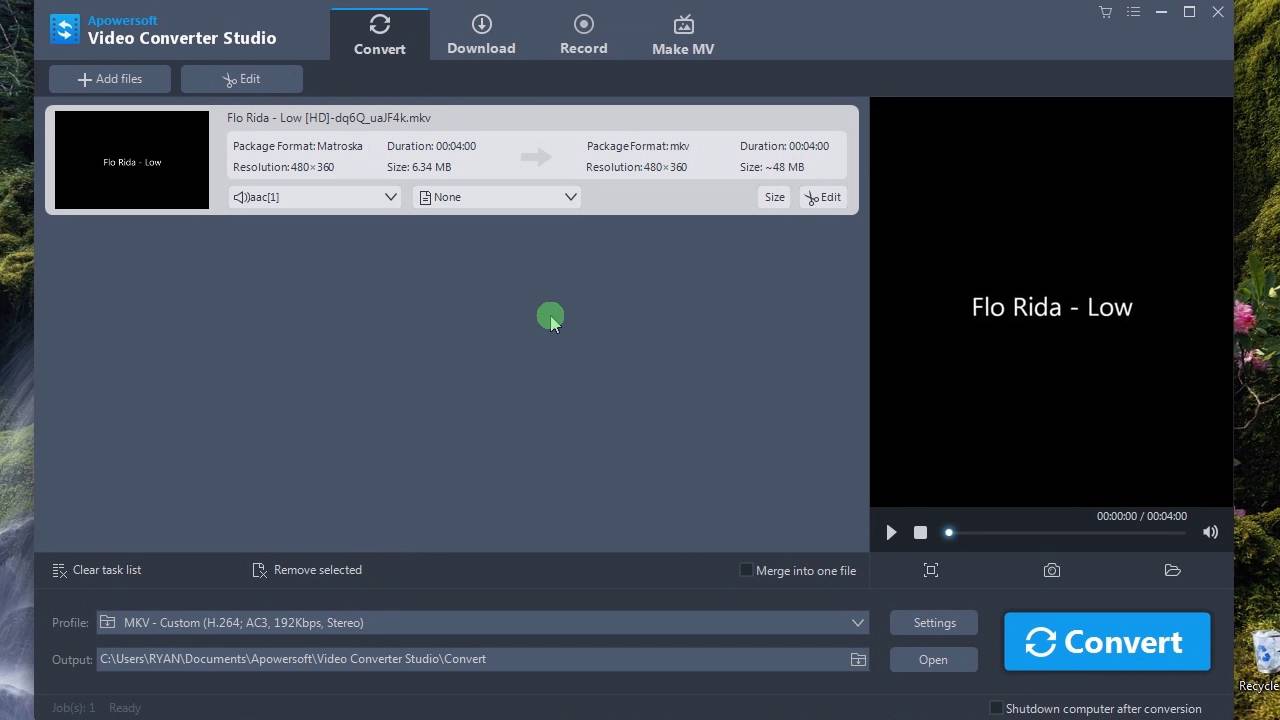 How to convert MKV dts to ac3 audio?