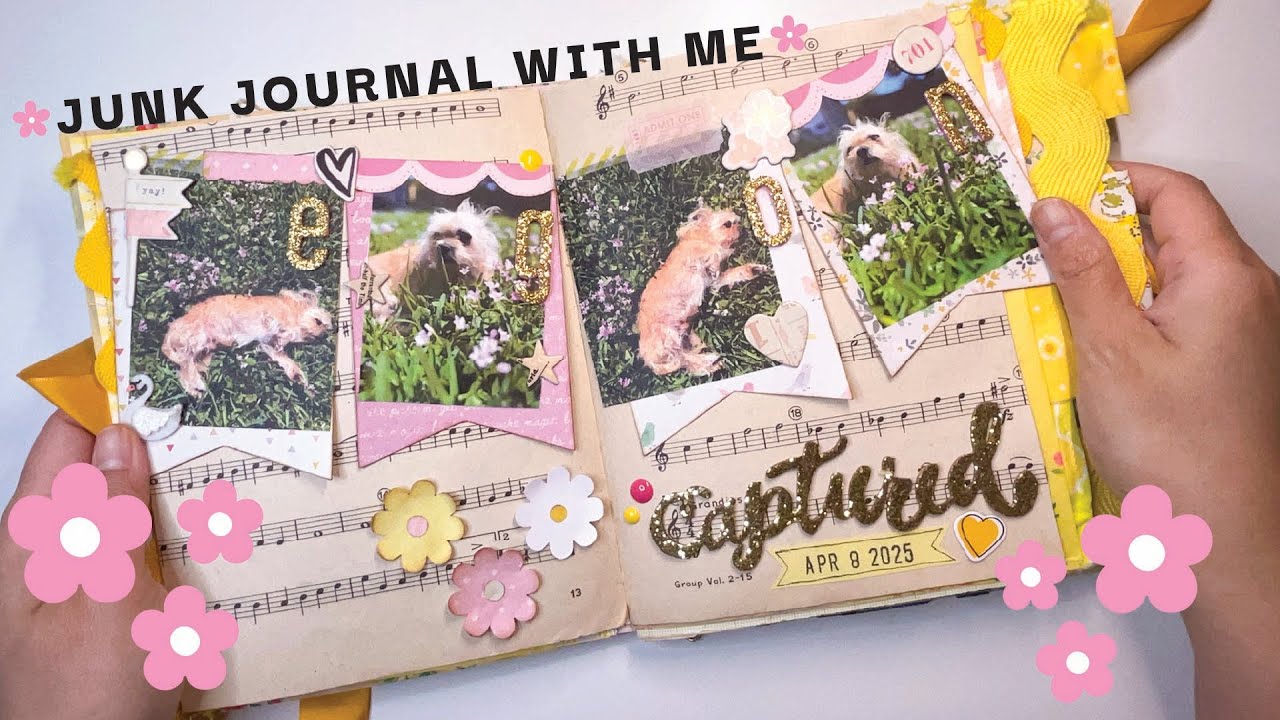 Junk Journal with me - Photo Banners - adding photos in your junk journal