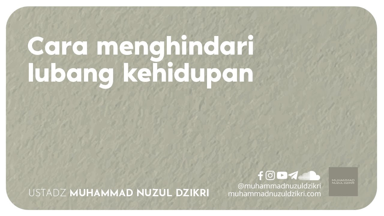 CARA MENGHINDARI LUBANG KEHIDUPAN (3 menitan!)
