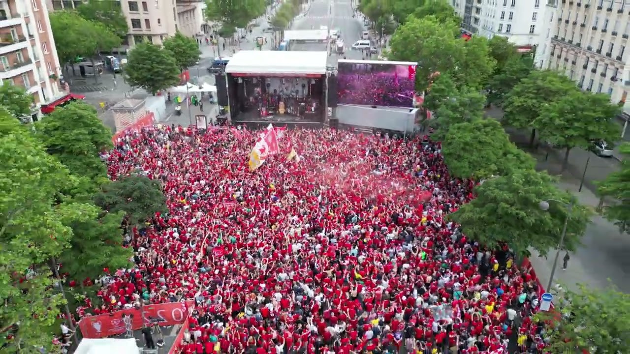BOSS Paris - Liverpool Fan Zone Drone Footage (28.05.2022)