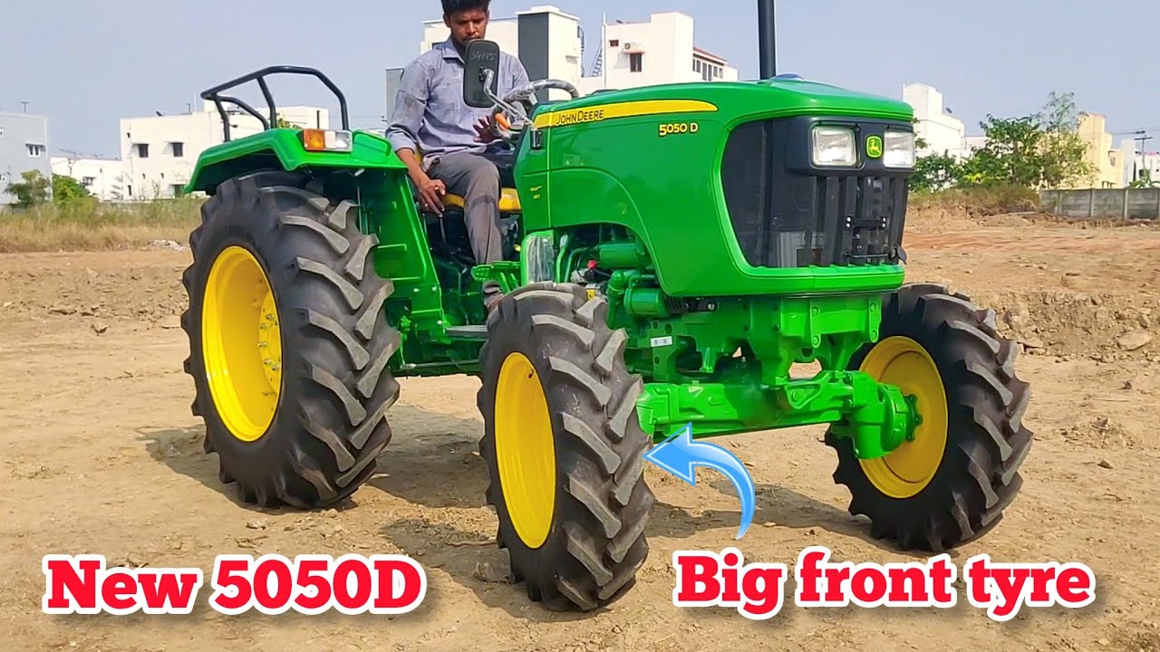 John Deere 5050D 4wd new front tyre option model full review | Full features and mileage
