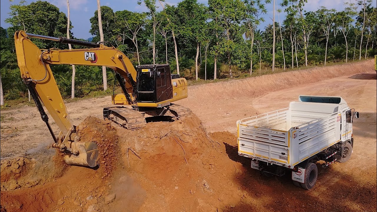 CAT323GX NEW LOGO เทอร์โบคู่ ขี่หลังเสือ ตักดินใส่ดั๊ม กับ ปุ๋งกี๋1.3 คิว ตักแต่ละทีร้าวใจสุดๆ