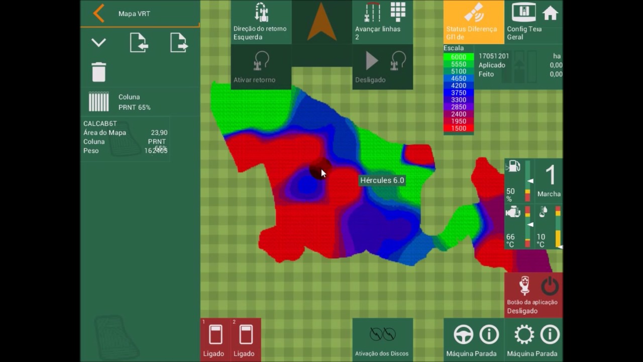 Selecionando um mapa de Taxa Variável no Topper 5500