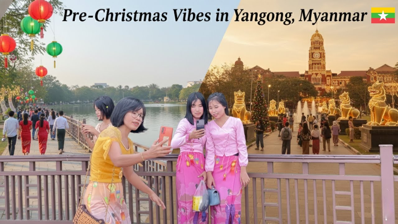 🇲🇲 Pre-Christmas Vibes in Yangon, Myanmar: Lake & River Sightseeing, City Life & Street Sights!