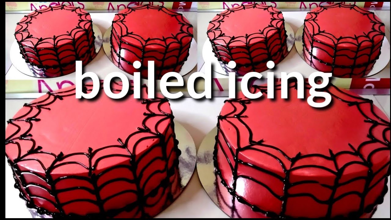 Spiderman theme cake || Super red cake frosting || easy cake decorating for spiderman cake design