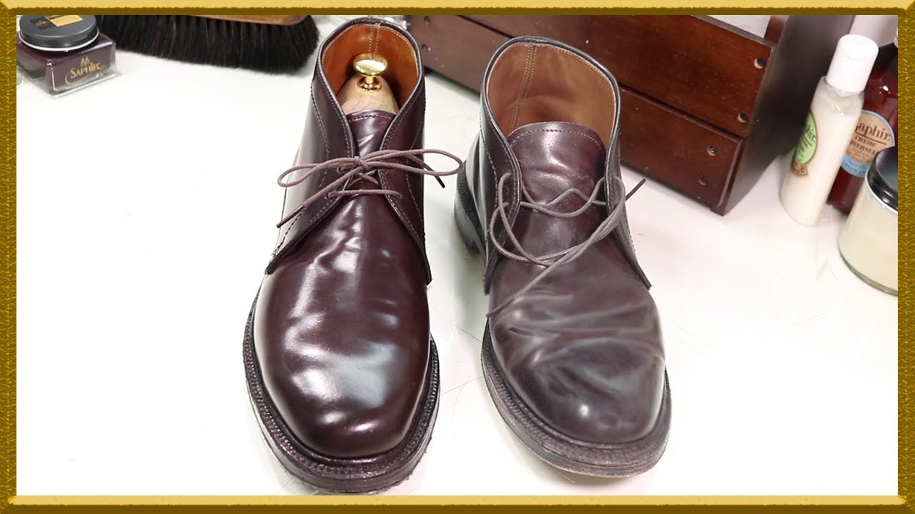 [ASMR] Очистить 'ALDEN' Cordovan chukka boots - VeTiVeR