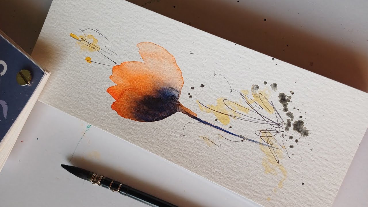 Colorful Abstract Watercolor Flower Bookmark Challenge! Watch Day 3 Tutorial