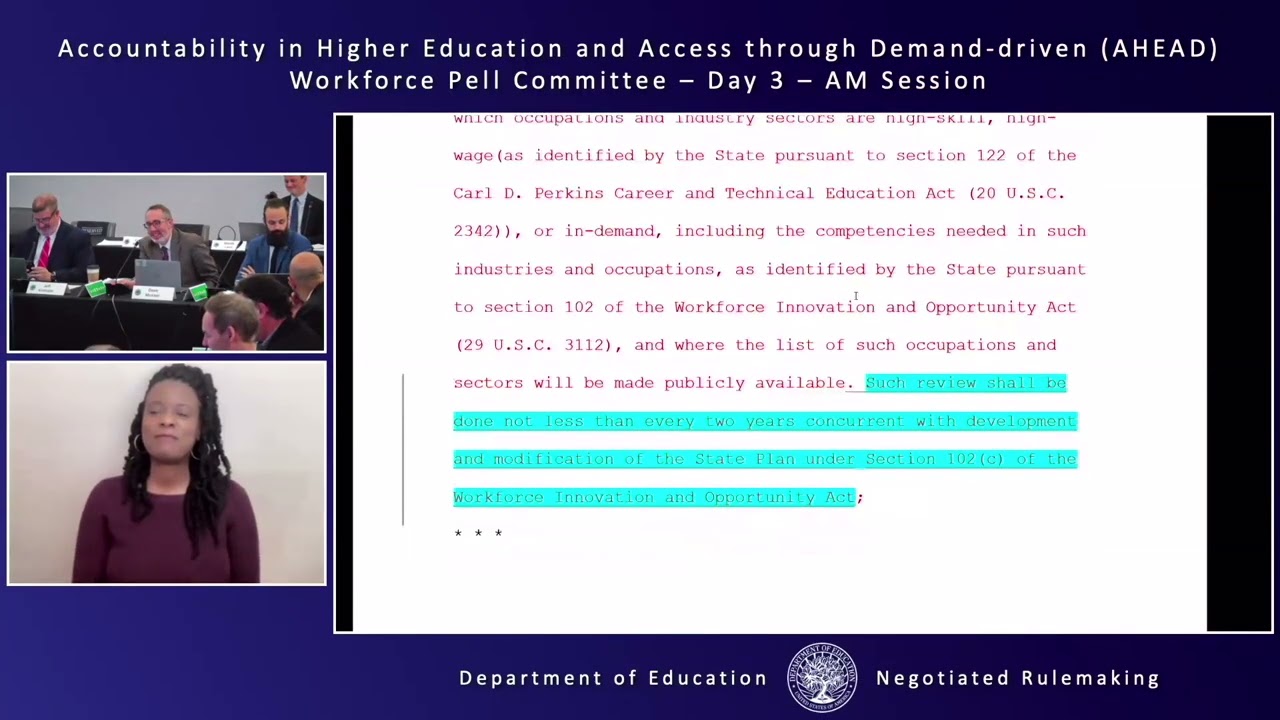 Accountability in Higher Ed and Access through Demand-driven Workforce Pell Day 3-AM 12/10/25