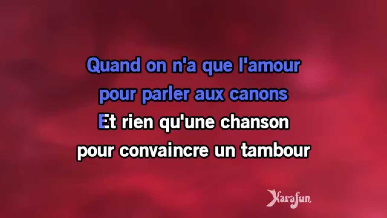 Karaoké Quand on n'a que l'amour (Live 2012) - Johnny Hallyday *