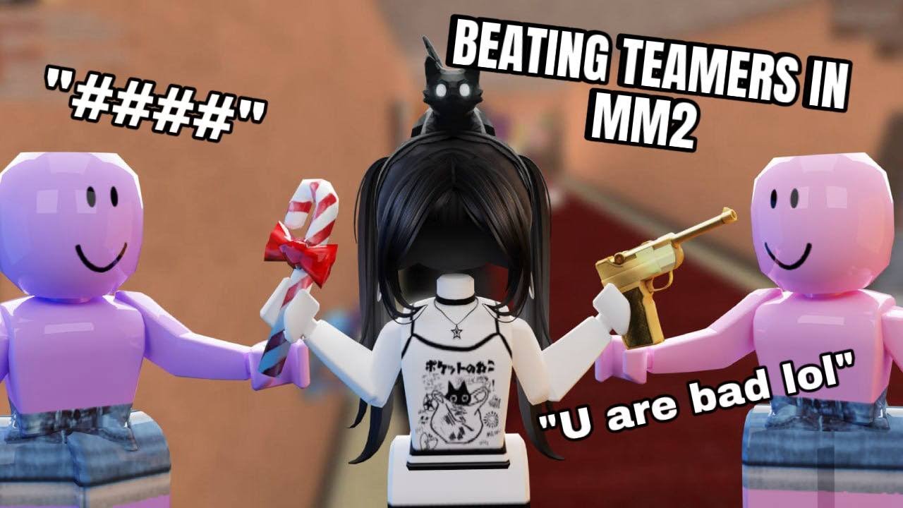 BEATING 4 TOXIC TEAMERS IN MM2 (Murder Mystery 2)