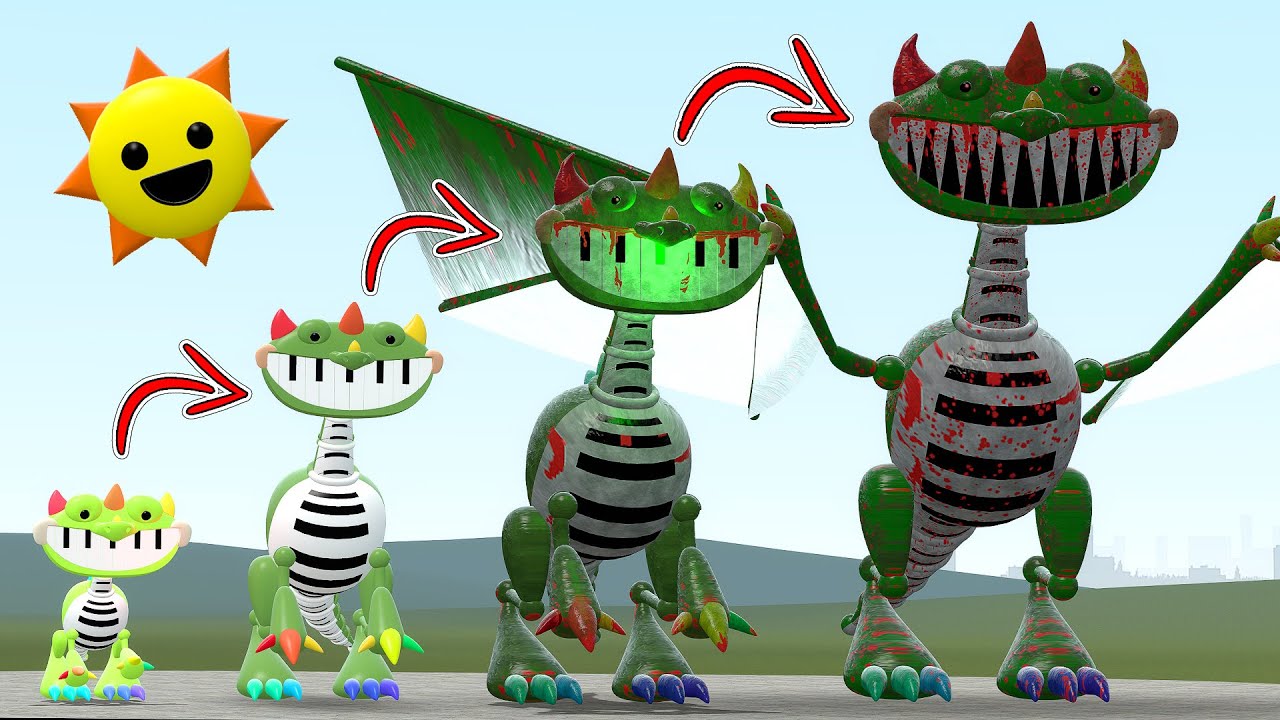EVOLUTION OF NEW NIGHTMARE PIANOSAURUS FROM POPPY PLAYTIME CHAPTER 4 in Garry's Mod!