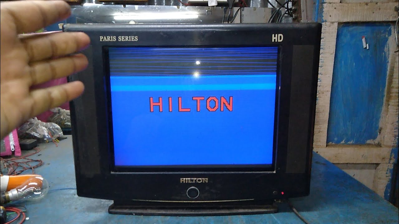 China local Hilton 17 inch CRT TV, vertical picture problem, repair and solution,