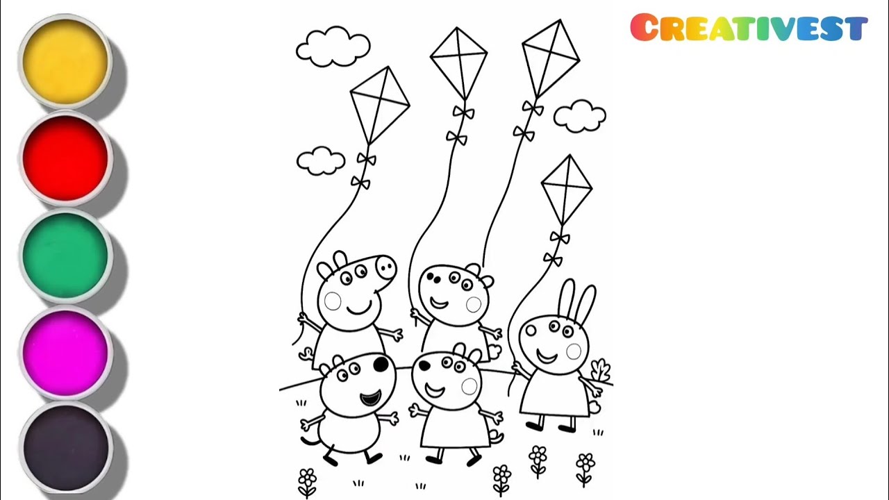 How To Draw Peppa Pig Drawing And Coloring For Kids And Toddlers 