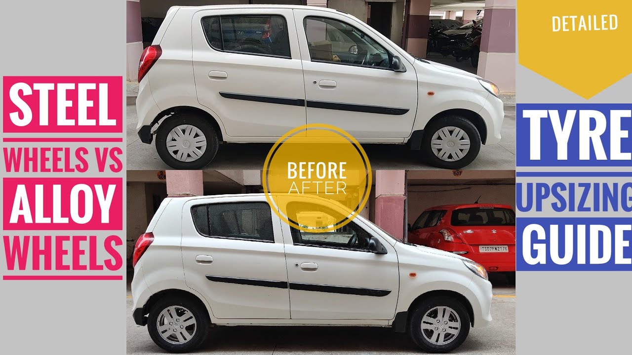 ALLOY WHEEL INSTALLATION | TYRE UPSIZING | 13 INCH | 4.5j | MARUTI SUZUKI ALTO 800 | YOKOHAMA EARTH1