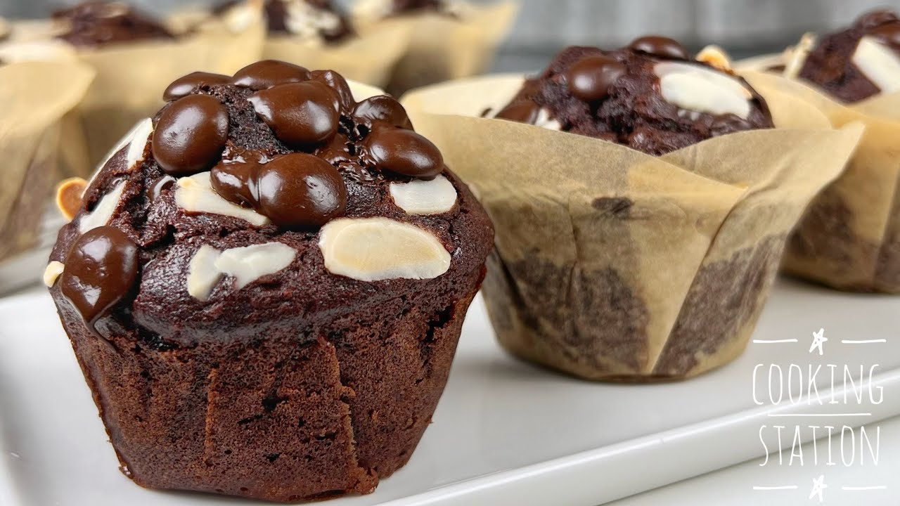 МЯГКИЕ И ВЛАЖНЫЕ ВКУСНЫЕ ШОКОЛАДНЫЕ МИНДАЛЬНЫЕ МАФФИНЫ РЕЦЕПТ