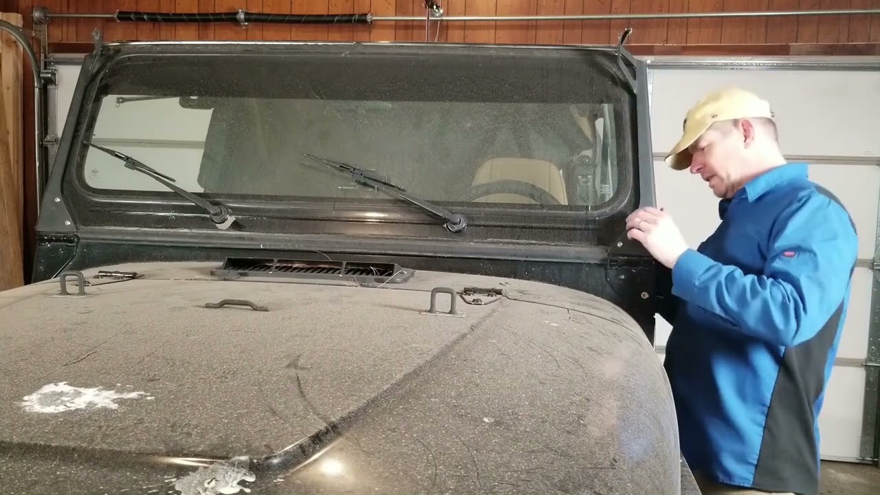 FIRST TIME! Dropping the windshield on the Jeep YJ #jeep #windshield #cj #maintenance