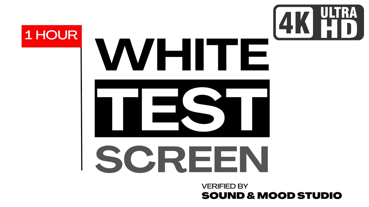 4K Pure White Screen for 1 Hour | Monitor Calibration & Pixel Testing