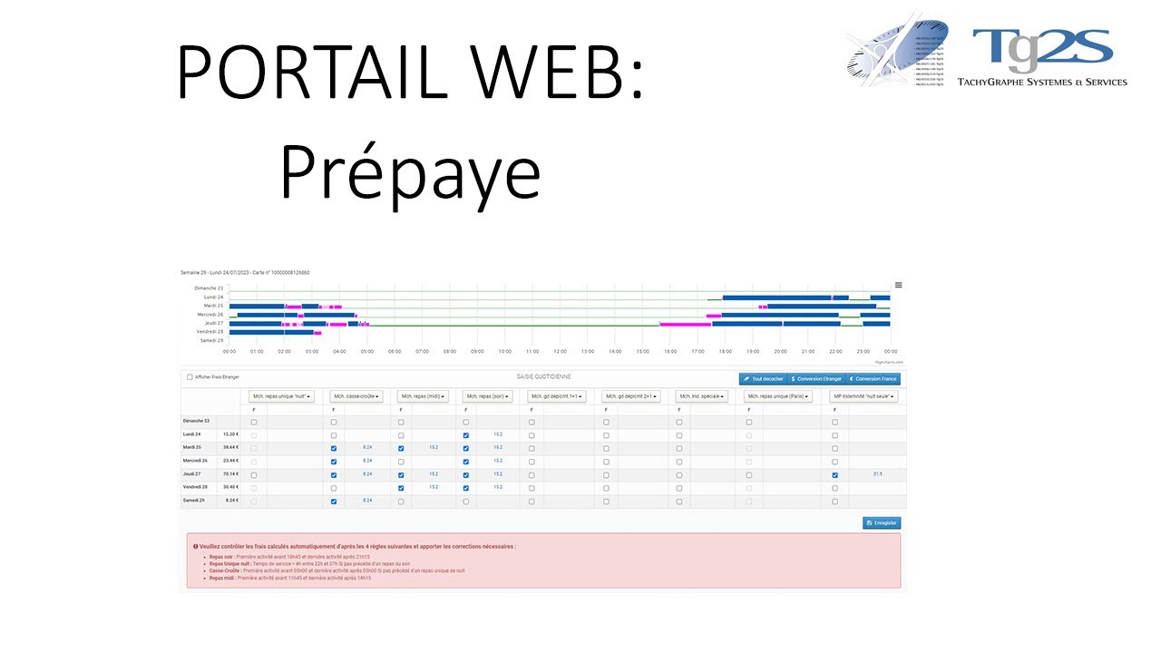 Portail WEB : utiliser les différents onglets de la prépaye