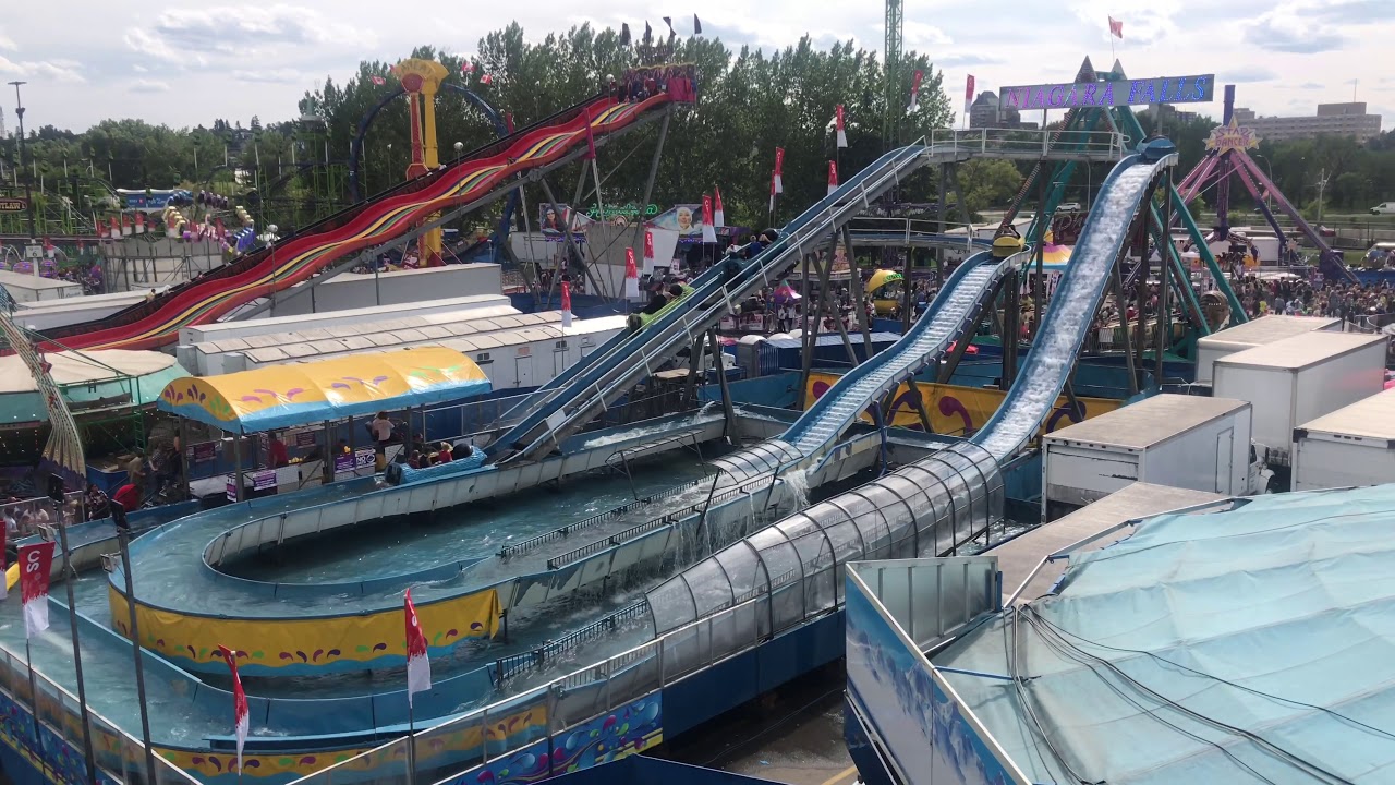 Virtual Walking Tour of Calgary Stampede Midway - Westjet Skyride 4K