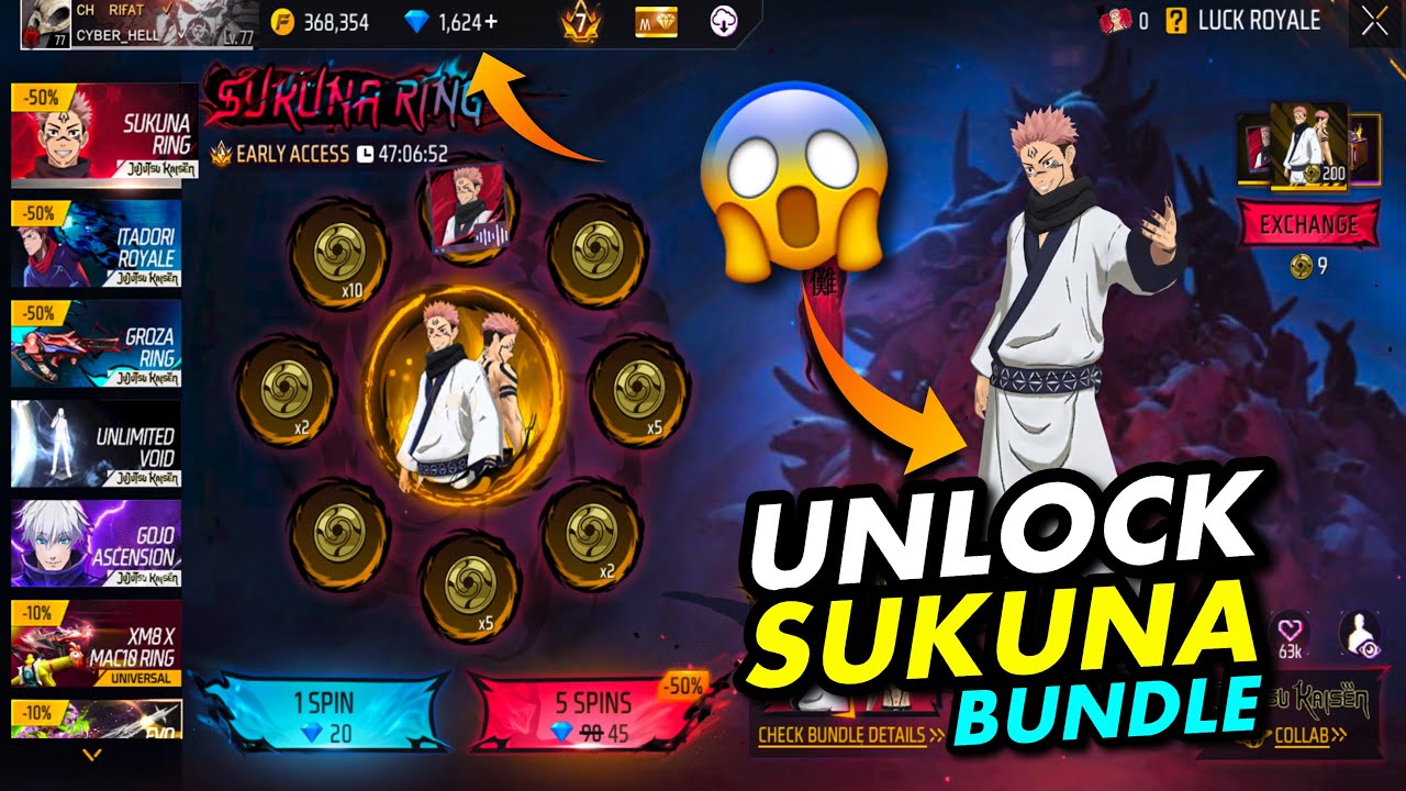 Sukuna Ring Event Free Fire | Sukuna Ring Event Unlock | Ff New Event Today | Free Fire New Event
